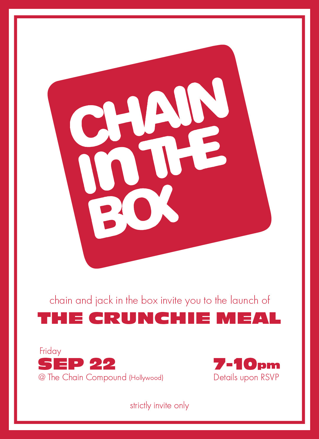 RSVP Here: Crunchie Meal Launch Night - Friday September 22