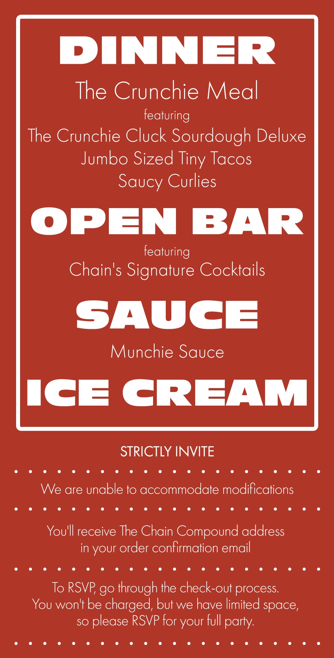 RSVP Here: Crunchie Meal Launch Night - Friday September 22