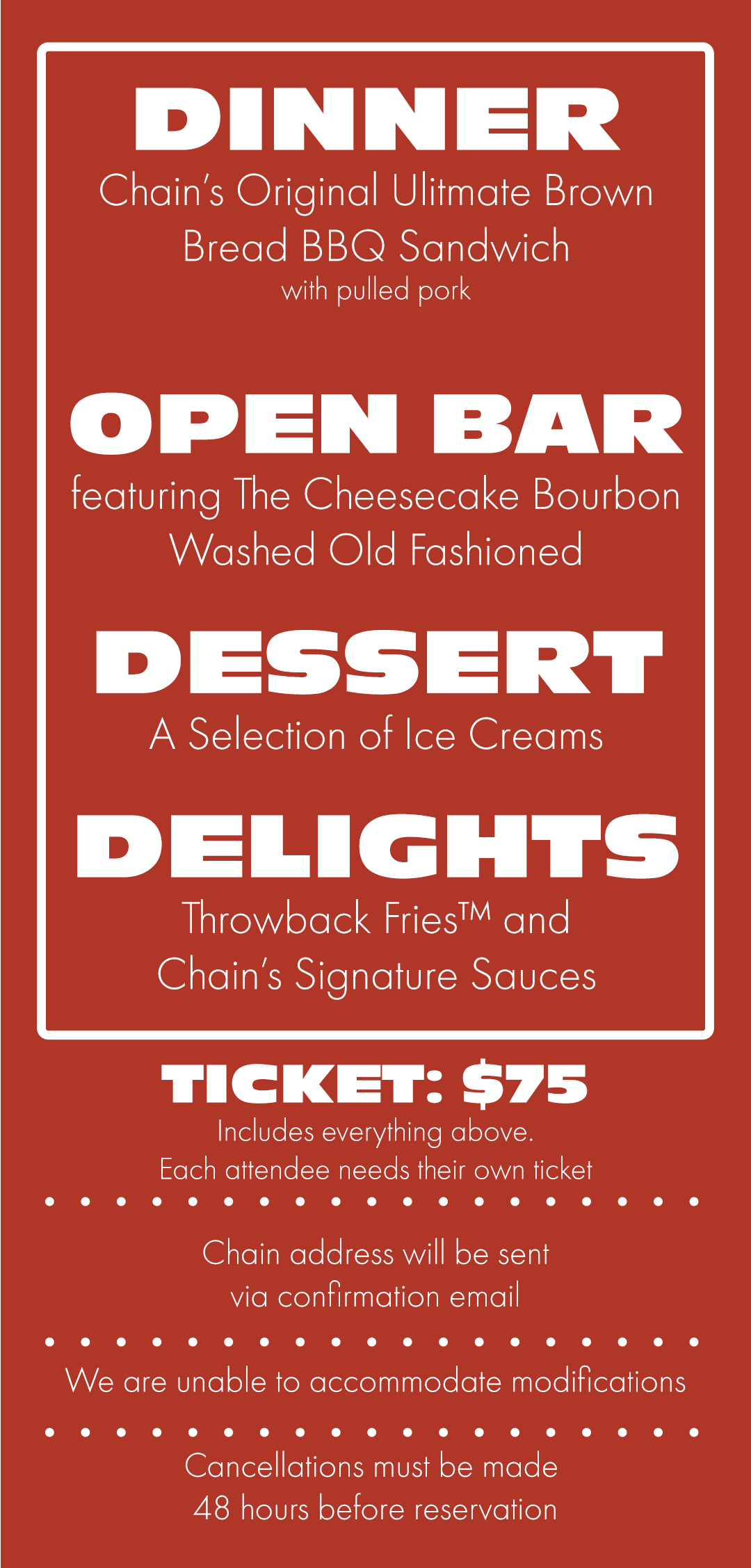 Friday 8/25 - Chain's Original Ultimate Brown Bread BBQ Sandwich