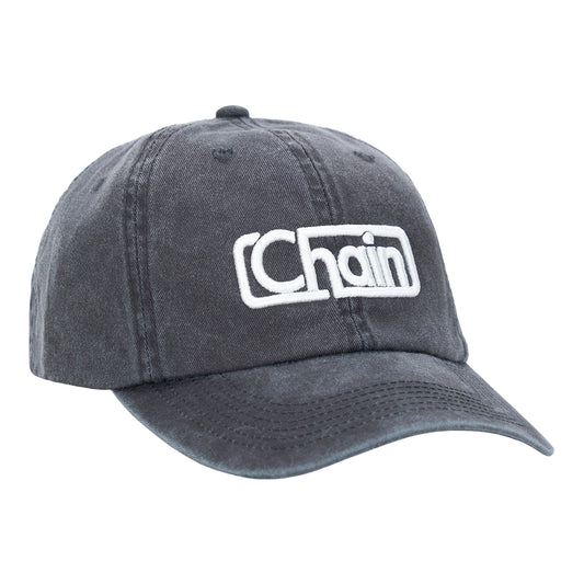 Chain Logo Dad Cap in Faded Black