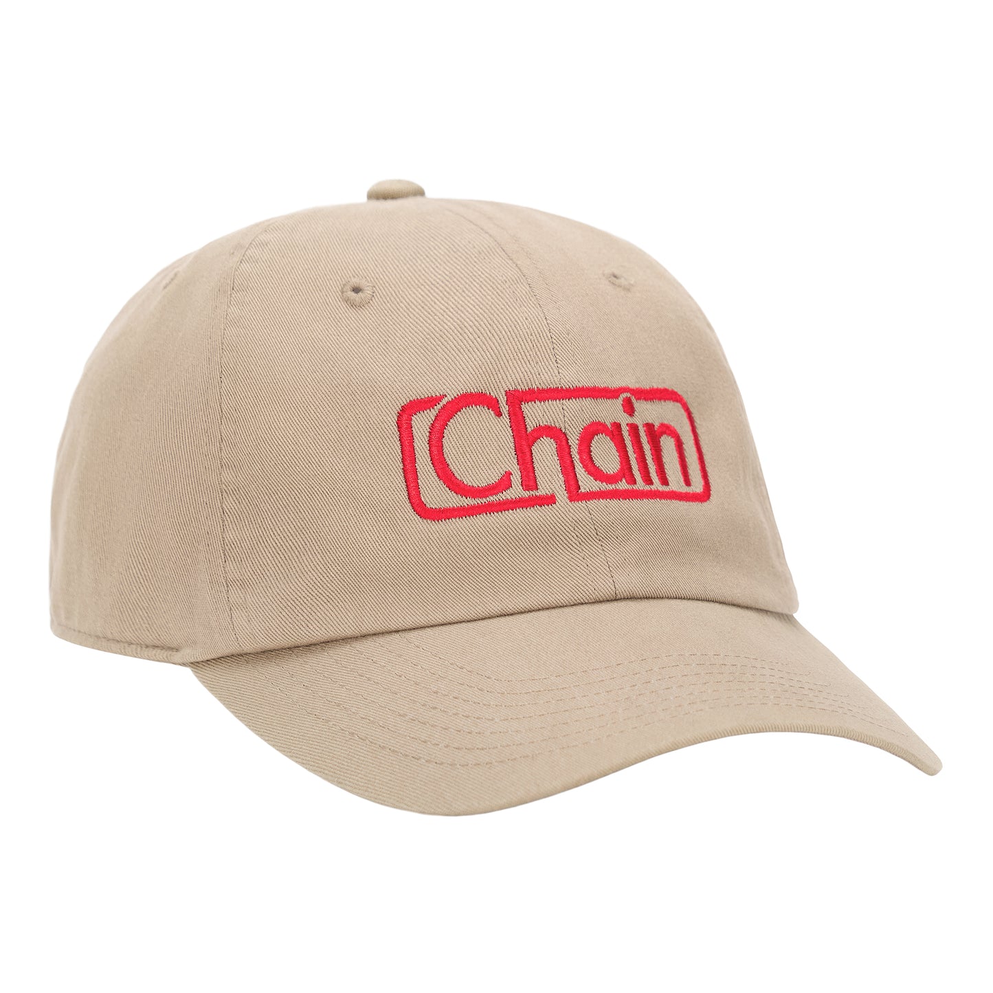 Chain Logo Dad Cap in Tan