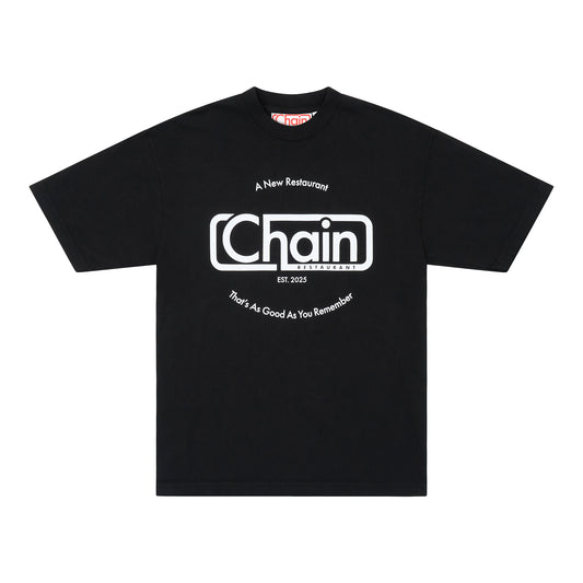 Chain Slogan Classic Tee in Black